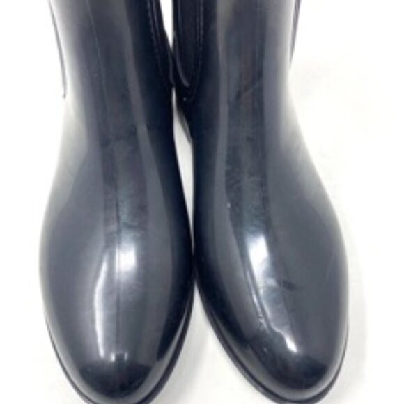 INC International Concepts Raelynn Ankle Boots Glossy Black Rain Boot Size 5 - Picture 5 of 10